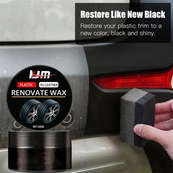 e0b0c93528f0b481 Universal Rubber Refresh Wax - Long-lasting Black Coat Repair, Leather Repair Polish, Hydrophobic Car Detail Care
