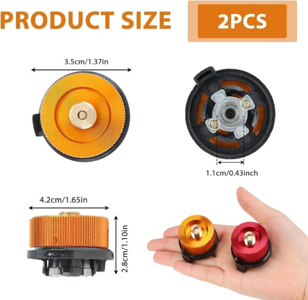 SANTUO 2Pcs Gas Adaptor Portable Gas Refill Adapter Stove Connector for Camping Stove and Camping Gas Butane Canister to Screw Gas Cartridge