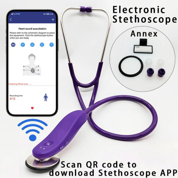 New Electronic Medical Bluetooth Digital Intelligent Stethoscope Doctor Nurse History Record Storage Multi-user estetoscópio