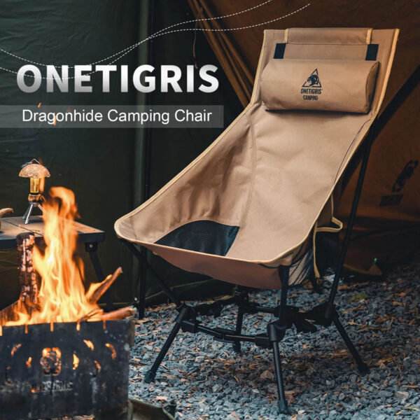 e0e3a9f51fdda140 OneTigris Portable Camping Chairs Outdoor High Back Chair For Fishing Trekking BBQ Parties Gardening Indoor Use