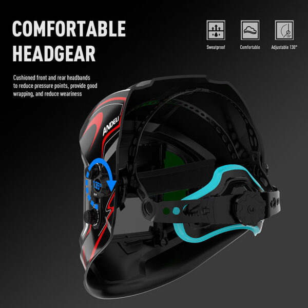 e0e842c797dbe444 ANDELI Auto Darkening Helmet with Side View Panoramic 180° Large Viewing True Color Solar Powered Welding Mask
