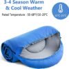Schlafsack Outdoor,Blauer Tragbarer Schlafsack 4 Jahreszeiten 210 * 75cm, mit Kissen und Augenmaske und Ohrstöpsel, Geeignet Schlafsack Erwachsene und Kinder für Camping, Strand und Wandern
