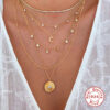 CANNER Three Diamond Clavicle Necklace For Women Sterling Sier Jewelry Charming Pendant Chain Choker Bijoux Collar