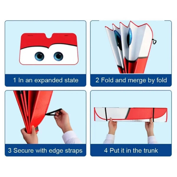 Solar Protection 4 Colors Eyes Heated Windshield Sunshade Car Window Windscreen Cover Shade Auto Sun Visor Car-covers