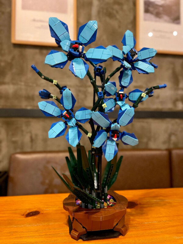 City Creativity Bouquet wer Cymbidium Faberi Bonsai Potted Plant Home Decoration Building Blocks Bricks Kids Toys