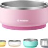 e149086a752c8651 Pawaii Small Dog Bowls, 12oz Food Water Bowl Designed for Puppies and Cats with Non-Slip Rubber Base, Upgraded Metal Insulated, Double Stainless Steel Bowls