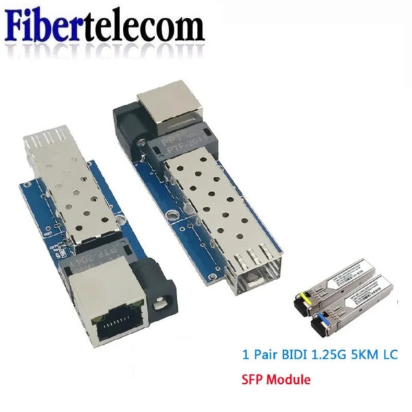 Mini RPOE 1.25G Media Converter Slot SFP Transceiver Module 5V -24cDC  input 1 SFP Slot 1 RJ45 Ethernet SFP Fiber Switch