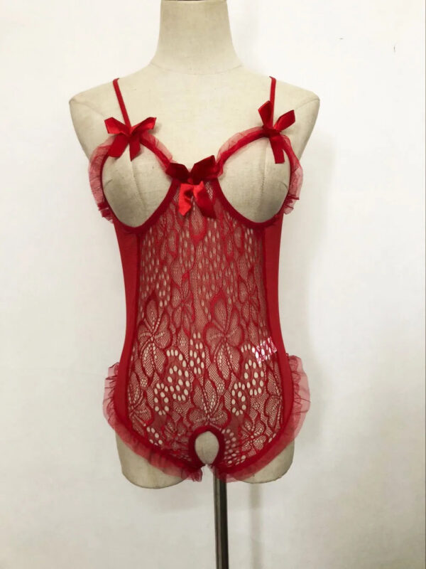 e15ce9b106e281bb Sexy lace lingerie plus-size women's underwear lace shaping bow-decorated sexy exotic style close-fitting dress suit