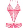 e16d4e8919302fd9 Avidlove Women Deep V Lingerie Lace Teddy One Piece Babydoll Mini Bodysuit