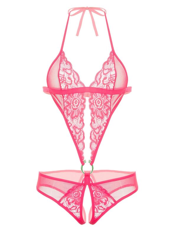 e16d4e8919302fd9 Avidlove Women Deep V Lingerie Lace Teddy One Piece Babydoll Mini Bodysuit