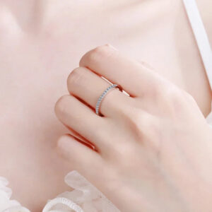 e16e208599e1ca87 NeeTim Moissanite Ring Sterling Sier with White Gold Plated Full Diamond Eternity Band Engagement Wedding Rings for Women