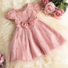 1-5Y Baby Girls Dress for Wedding Party Pink Birthday Princess Dresses Kids Bridesmaids Elegant Gown Cute Girl Bow Vestidos