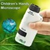 e187f381900f2460 Handheld Microscope Kit Lab LED Light 60X to 120X Home School Biological Science Educational Toys For Children Birthday Gift