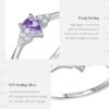 e198c0eb2783ec90 MODIAN 925 Sterling Silver Water Drop Cocktail Ring Classic Prong Purple Cubic Zirconia Rings For Women Female Fine Jewelry