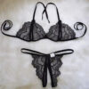 e19a3299548329c2 Women's Detachable Three Point Two-piece Set Sexy Open Crotch Mini Panties Seductive Lace Lingerie Hot Thong Strap Underwear