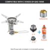 Campingmoon Portable Campingkocher with 4-Flex klein GasKocher Outdoor Camping Kocher Backpacking Gas Stove mit Zündgerät