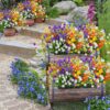e1a0ce83a82fc8e9 AmyHomie 20 Bundles Artificial Flowers Outdoor UV Resistant Faux Flowers No Fade Fake Plastic Plants Garden Porch Window Box Decorating(Bright Yellow)