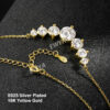 EWYA Sparkling 1.7/2.8/5cttw Full Moissanite Pendant Necklace for Women S Sier Plated Gold Pass Diamond Test Necklaces