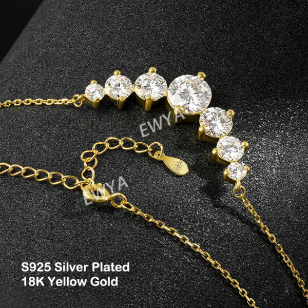 EWYA Sparkling 1.7/2.8/5cttw Full Moissanite Pendant Necklace for Women S Sier Plated Gold Pass Diamond Test Necklaces