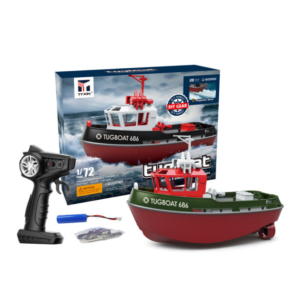 e1b5f29233071bc8 JIKEFUN 686 Rc Boat 2.4G 1/72 Powerful Dual Motor Long Range Wireless Electric Remote Control Tugboat Model Toys for Boys Gift