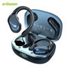 Wireless Earbuds Sport Bluetooth 5.3 Headphones with Noise Cancelg Mic 75H HiFi Stereo Over Ear Bud LED Display USB-C IPX6
