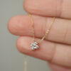 ITSMOS Solid Sterling Sier Zircon Flower Diamond Pendant Dainty Simple Gold Necklace For Women Wedding Party