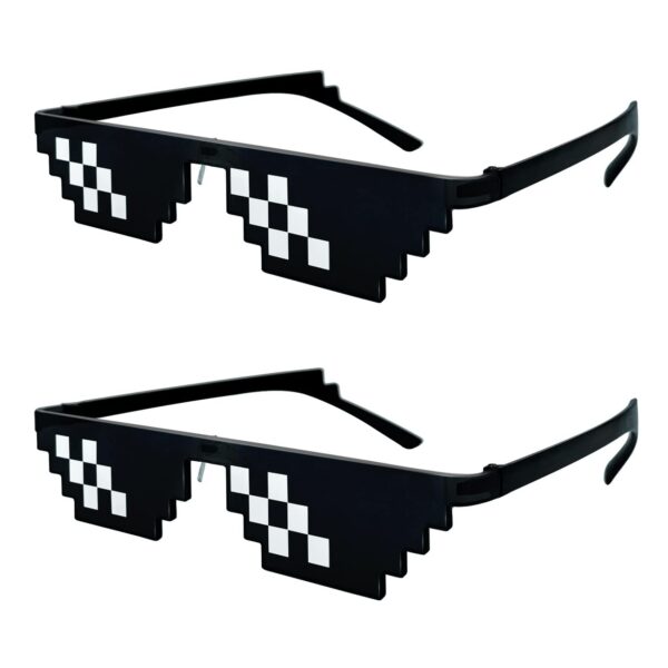 Lorigun Thug Life Pixel Sunglasses for Party, Deal with it Glasses Bachelor Part