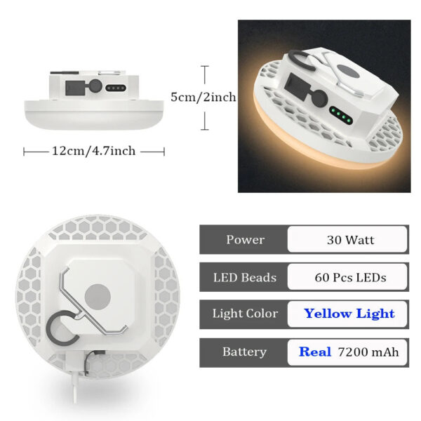 Portable Camping Lantern Rechargeable Strong Light Camping Lamp LED Bulb Emergency High Power Tent Lighting Flashlight Equipment
