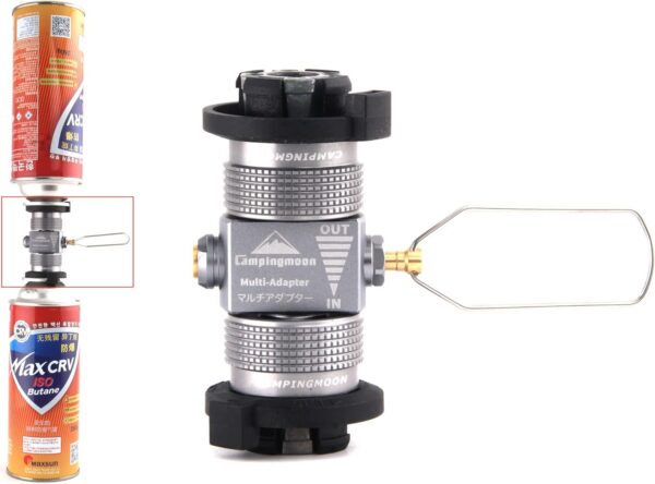 Campingmoon Gas Canister Refill Adapter, Portable Outdoor Gas Saver Lindal Valve Canister Shifter, Camping Canister Vent Valve, Z15