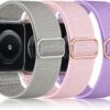 e1df6fea56951310 DaQin 3 Pack Elastic Bands Compatible with Apple Watch Band 45mm 44mm 49mm 42mm 41mm 40mm 38mm Women Men, Soft Nylon Solo Loop Straps for Apple Watch SE iWatch Series 9/8/7/6/5/4/3/2/1/Ultra/Ultra 2