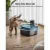 DownyPaws 2.5L Automatic Stainless Steel Cat Water Fountain 4000mAh Wireless Pet Drinker Battery & Sensor 2 in 1 Dispenser