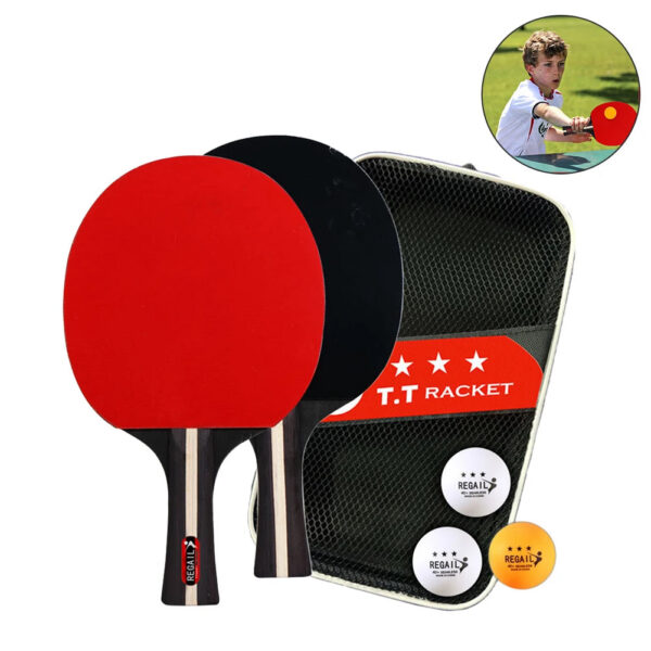 e1f0496ece8532ec Table Tennis Racket 2 Rackets & 3 Balls Table Tennis Paddles Professional Ping Pong Paddle with Bag for Beginners Training Game