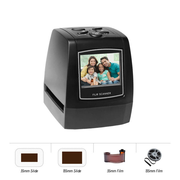 Portable Negative Scanner 35/135mm Slide Film Converter Photo Digital Image Viewer with 2.4" LCD Build-in Editing Software