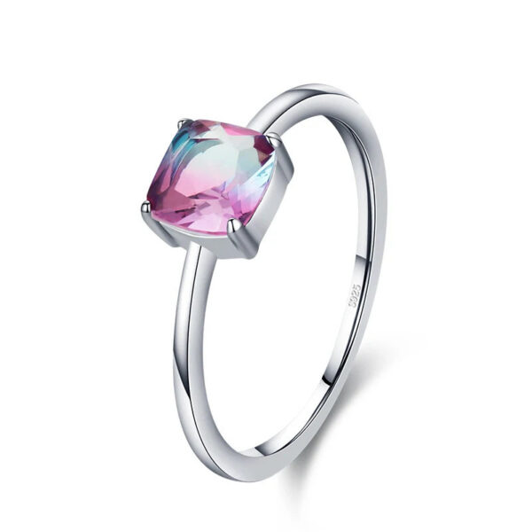 e207ca5397e14984 Modian Fashion Cocktail Color Ring Pure 925 Sterling Silver 6 Shape Geometric Tourmaline Finger Rings for Women Fine Jewelry