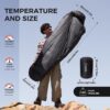 ATEPA Daunenschlafsack Camping, 650FP Mumienschlafsack leicht, 3-in-1 Schlafsack Outdoor Erwachsene, 3 Jahreszeiten warm, wasserabweisend, ideal für Erwachsene bei Reisen, Abenteuern und Camping