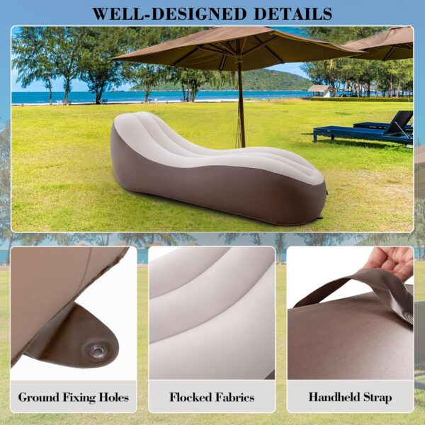 DIMAR GARDEN Inflatable Couch Wavy Air Sofa Inflatable Chaise Lounger for Indoor and Outdoor