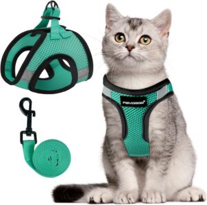 e20fe8871457da8e Cat Harness and Leash Set for Walking Escape Proof, Kitten Adjustable Small Large Lightweight Soft Vest Harness and Leash(Medium, Green)