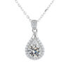 LORIELE 100% Real Moissanite Necklace Women Vvs Round Cut Diamond Pendant for Girlfriend Jewelry S Sterling Sier Gra
