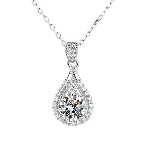 LORIELE 100% Real Moissanite Necklace Women Vvs Round Cut Diamond Pendant for Girlfriend Jewelry S Sterling Sier Gra