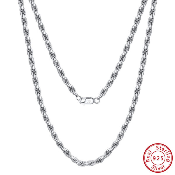 e2123a418775e6e8 ORSA JEWELS Sterling Diamond-Cut Rope Necklace for Women Men Fashion Sier Neck Chain Jewelry SC29