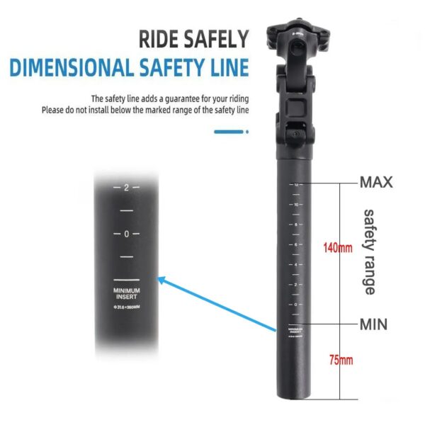 e22165c9dab48efb TESNO Bike Seatpost With Shock Absorber 27.2/30.9/31.6mm Mtb Bicycle Seatpost Suspension Four Link Bicycle Saddle Tube 350mm