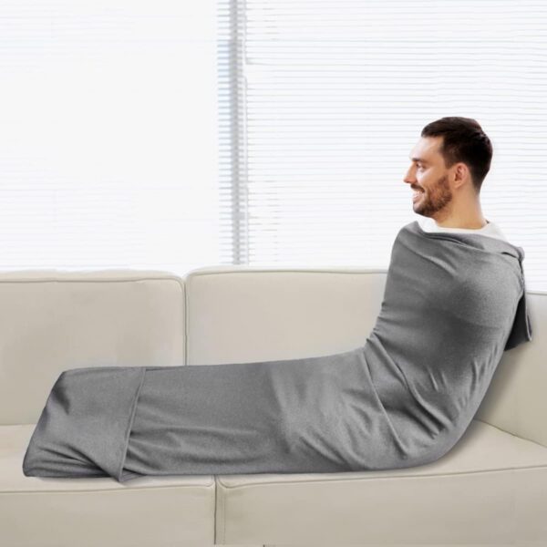 e228fd901f10d985 Foppla Schlafkissen, grau, 360°-Wickelung, tragbar, weich und bequem, bewegliche Schlafdecke, hält warm, waschbar, sensorische Schlafkapsel für Kinder und Erwachsene