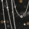 e2319713e06d7991 Sterling Sier 2mm Sparkling Diamond Necklace for Women men 40cm - 60cm S Ball Beads Chain fit Pendant DIY Jewelry