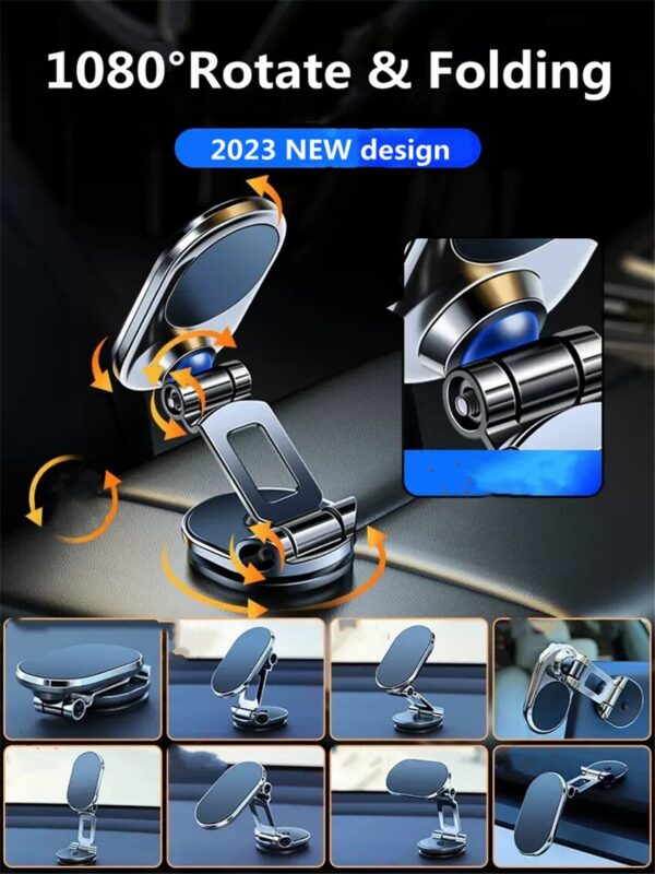 1080 Magnetic Holder Magnet Smartphone Support GPS Foldable Phone Bracket in Car For iPhone 14 13 12 11 Samsung Xiaomi