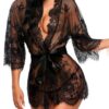 Avidlove Women's Lace Kimono Robe Babydoll Lingerie Mesh Nightgown S-5XL