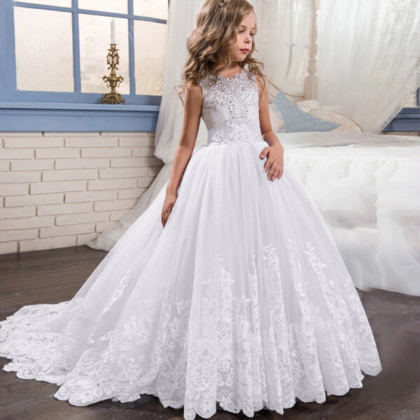 e25f532b31e437fa Flower Elegant Briesdesmaid for Wedding 6-14Y Teen Girls Graduation Party Prom Long Gown Children's Pageant Tailling Dress