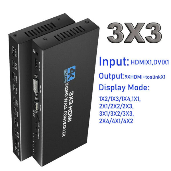 e26163fd7a62328d 4K Controller 3X3/2X3/2X2 Multi Video Screen Processor Splicer HDMI Wall Display