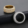 e2619b19c40b80ba HOYON Moissanite Diamond Shape Cuban For Men S Sterling Sier Gold Rings 3 Layers Hip Hop Goregous Sparkling Jewelry