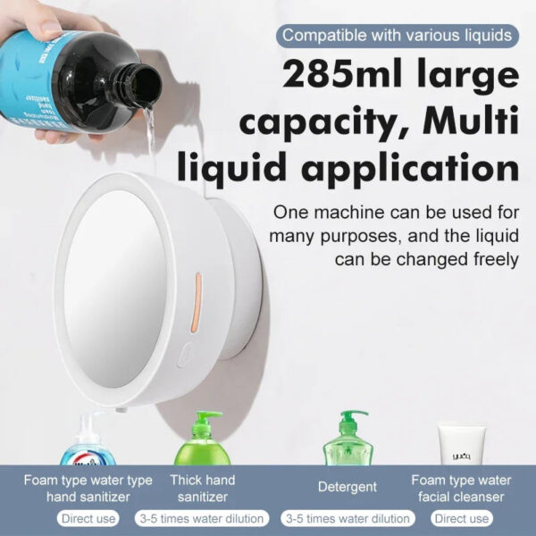 e26496514479065f Xiaomi New Smart Beauty Mirror Foam Soap Dispenser Wall Mounted Infrared Induction Automatic Hand Sanitizer hine USB Charging