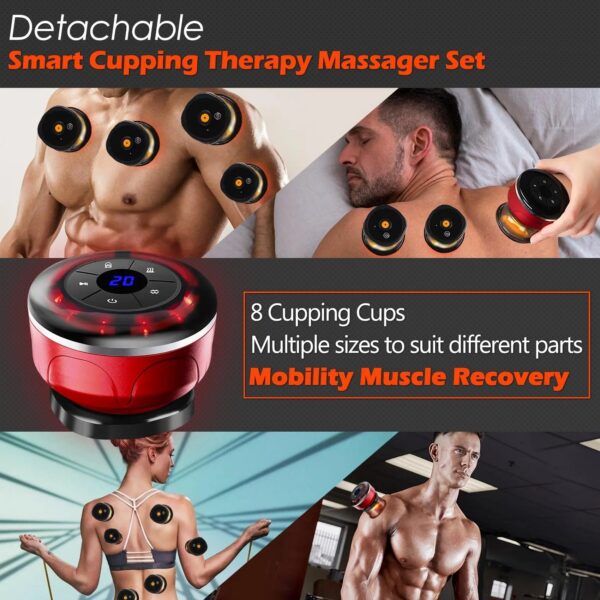 e29027eae0964229 8 Cups Electric Cupping Massager Gua Sha Vacuum Suction Cups Ems Anti Cellulite Magnet Therapy Scraping Fat Burner Body Massager